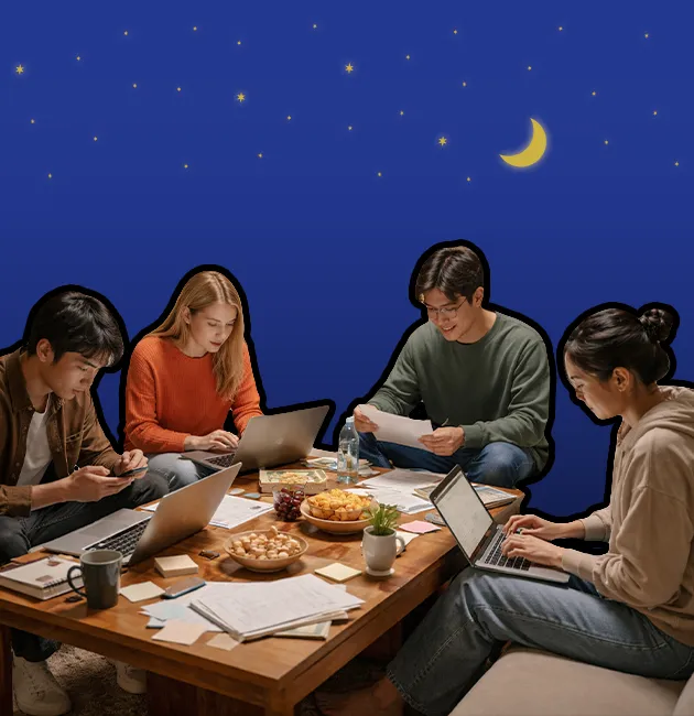 함께 모여 밀린 일을 끝낸다, 어드민 나이트